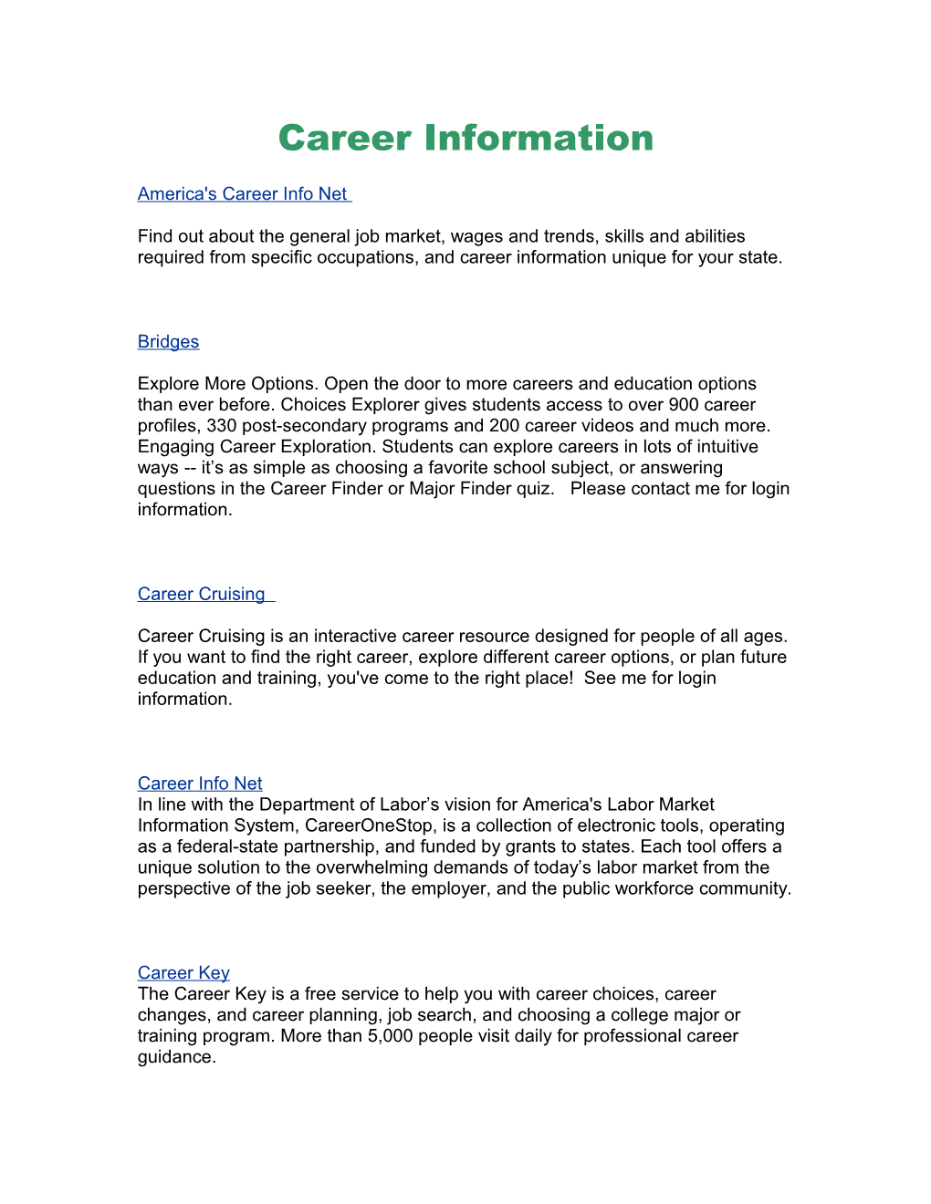 America's Career Info Net