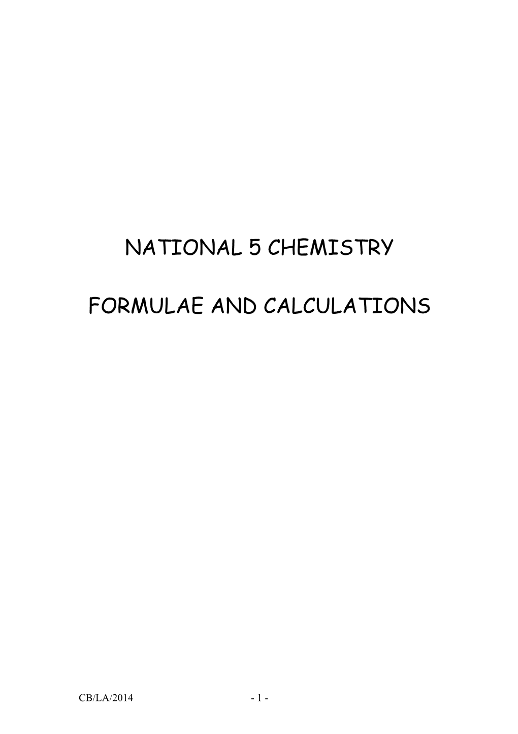 National 5 Chemistry