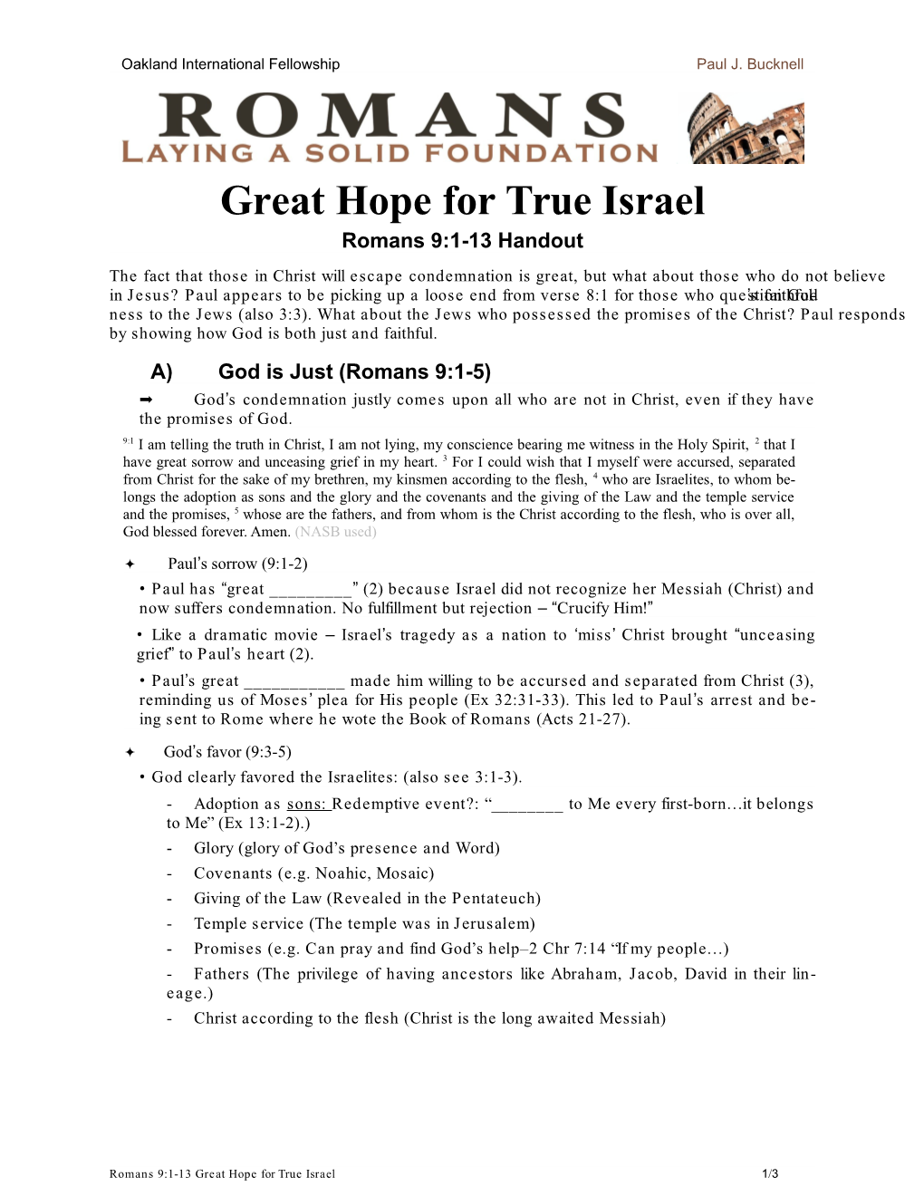 Great Hope for True Israel