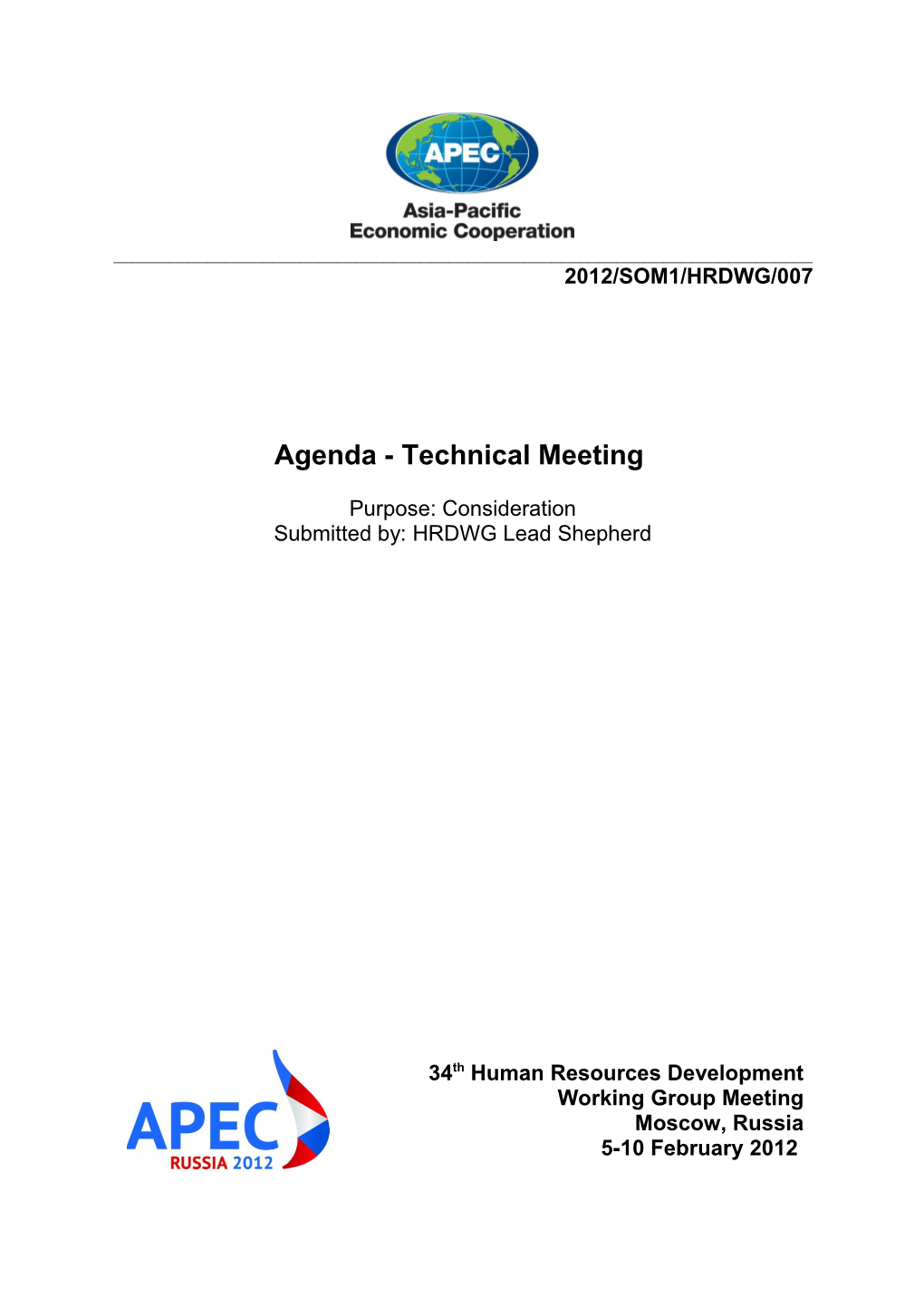 33Rd APEC HRDWG Meeting (HRDWG33)