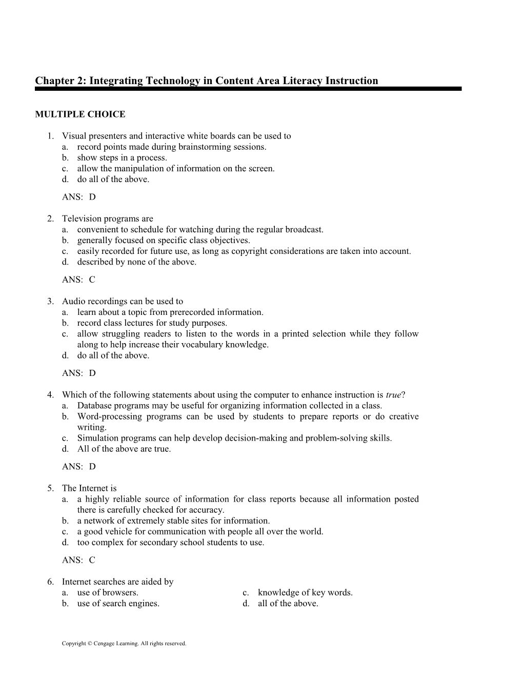 Chapter 2: Integrating Technology in Content Area Literacy Instruction