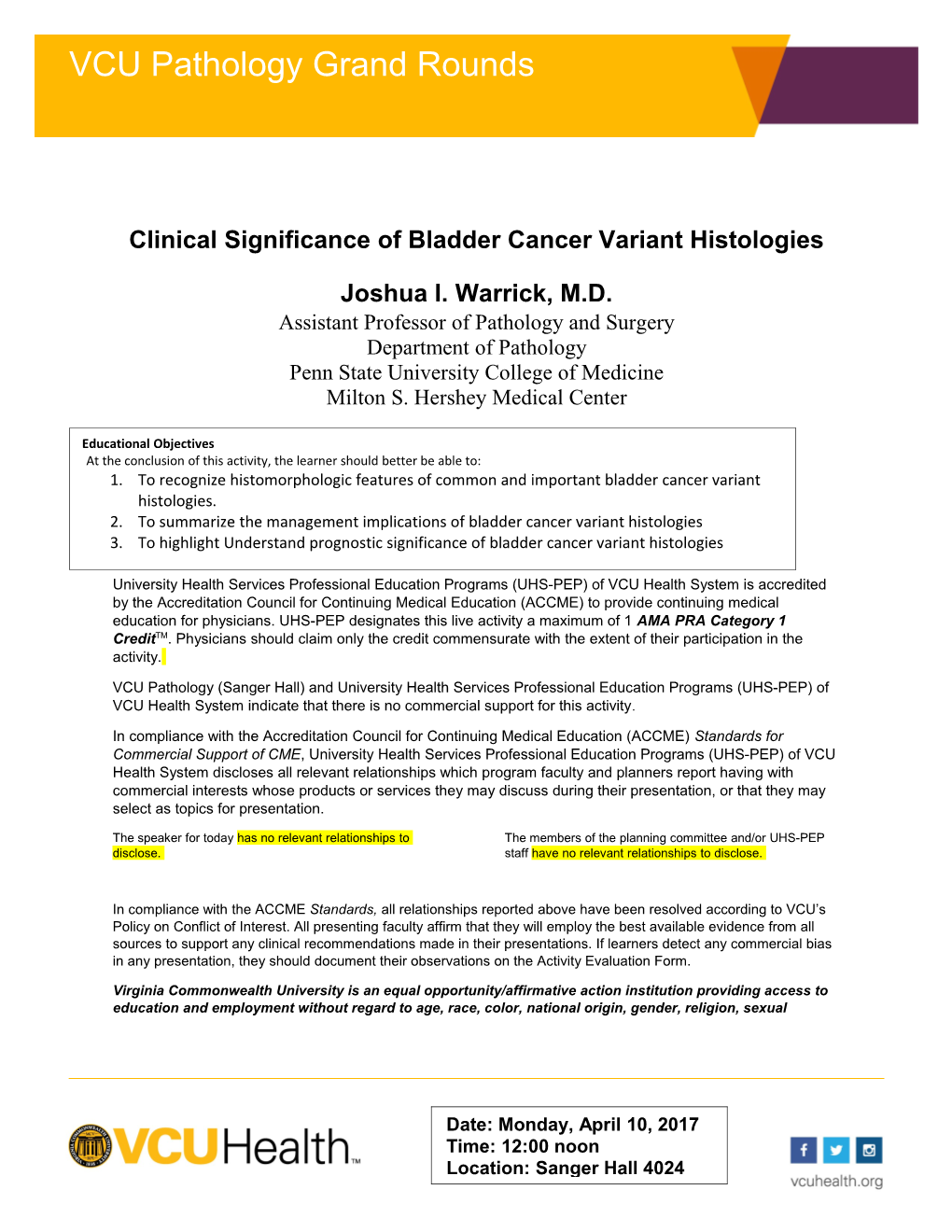 Clinical Significance of Bladder Cancer Variant Histologies