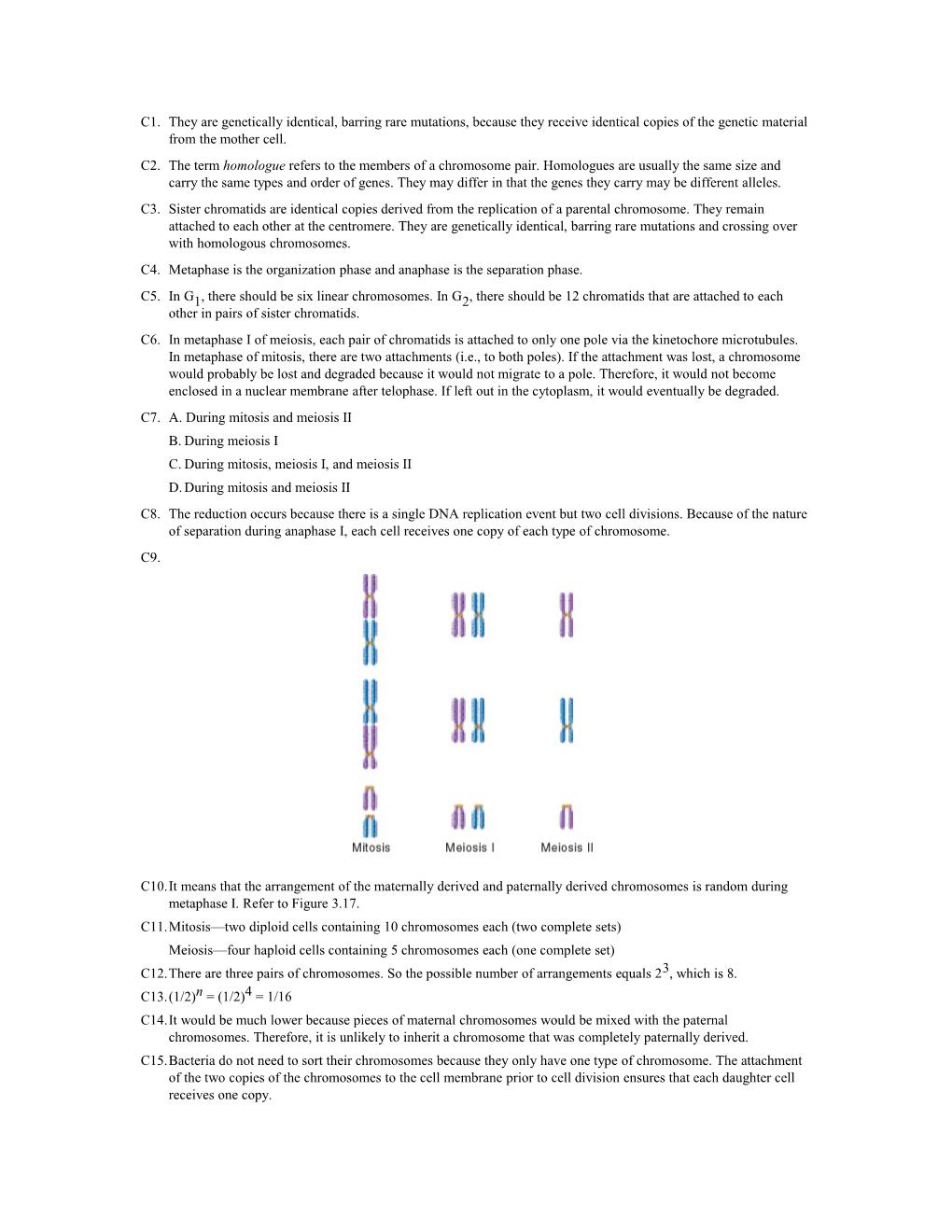 C1.They Are Genetically Identical, Barring Rare Mutations, Because They Receive Identical