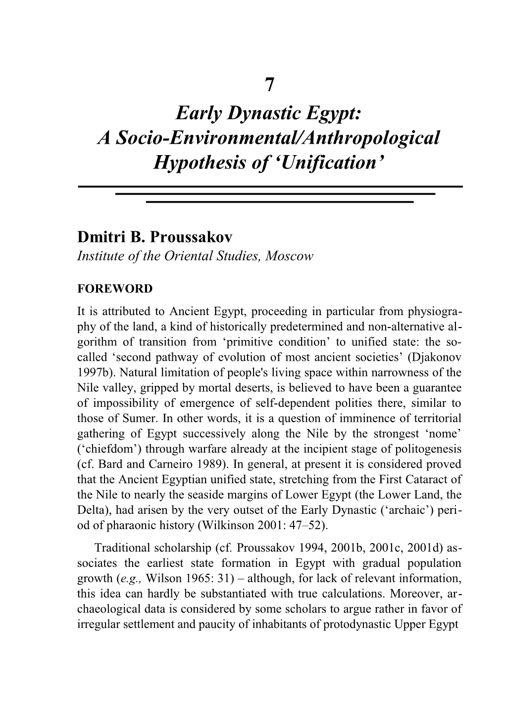 Proussakov / Early Dynastic Egypt 141