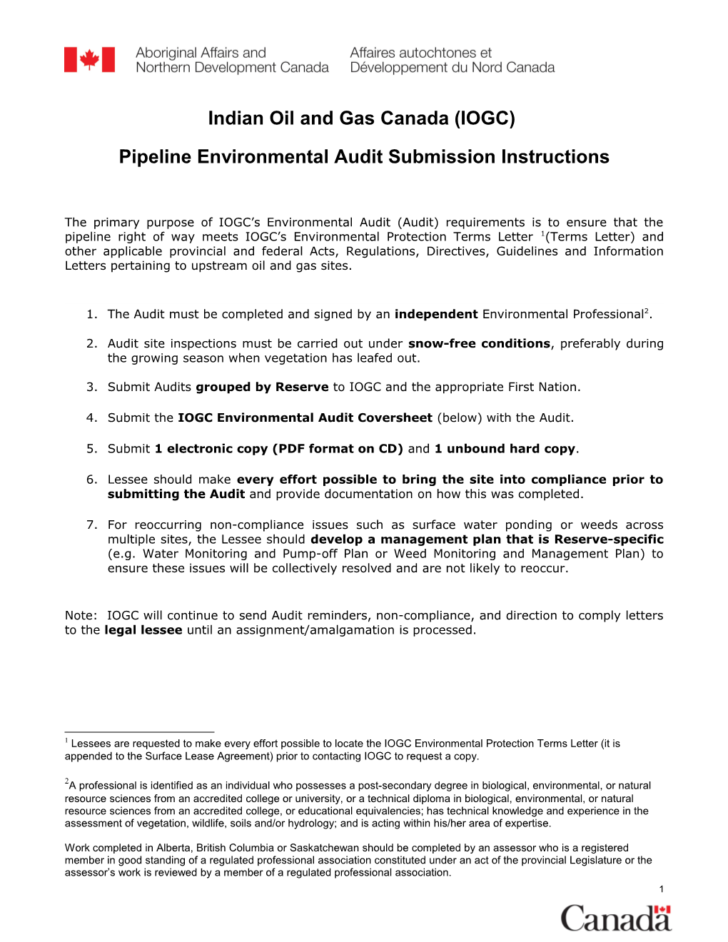 IOGC Checklist for Reviewing Surface Lease Audits (Mark Fields with X)