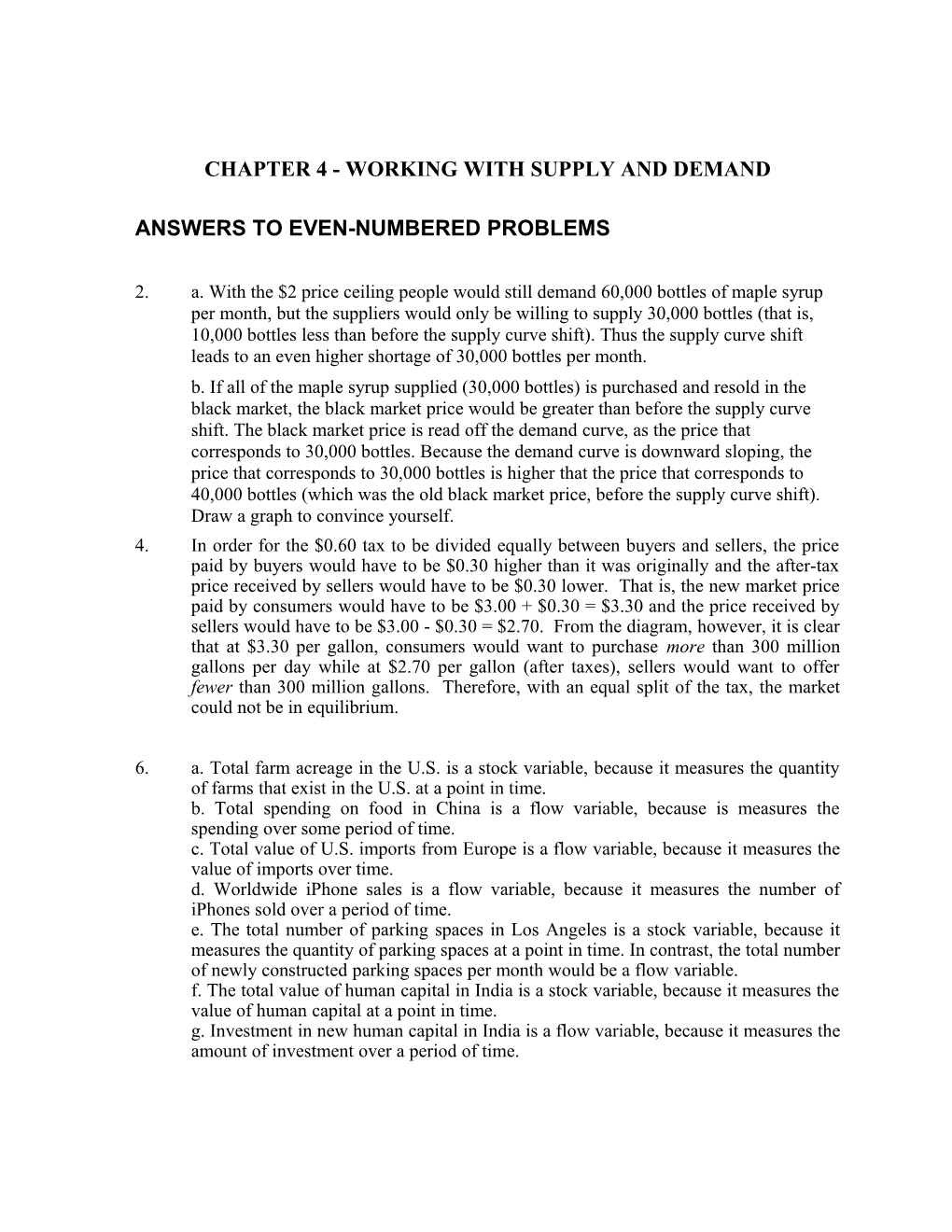 Chapter 4 - Working with Supply and Demand