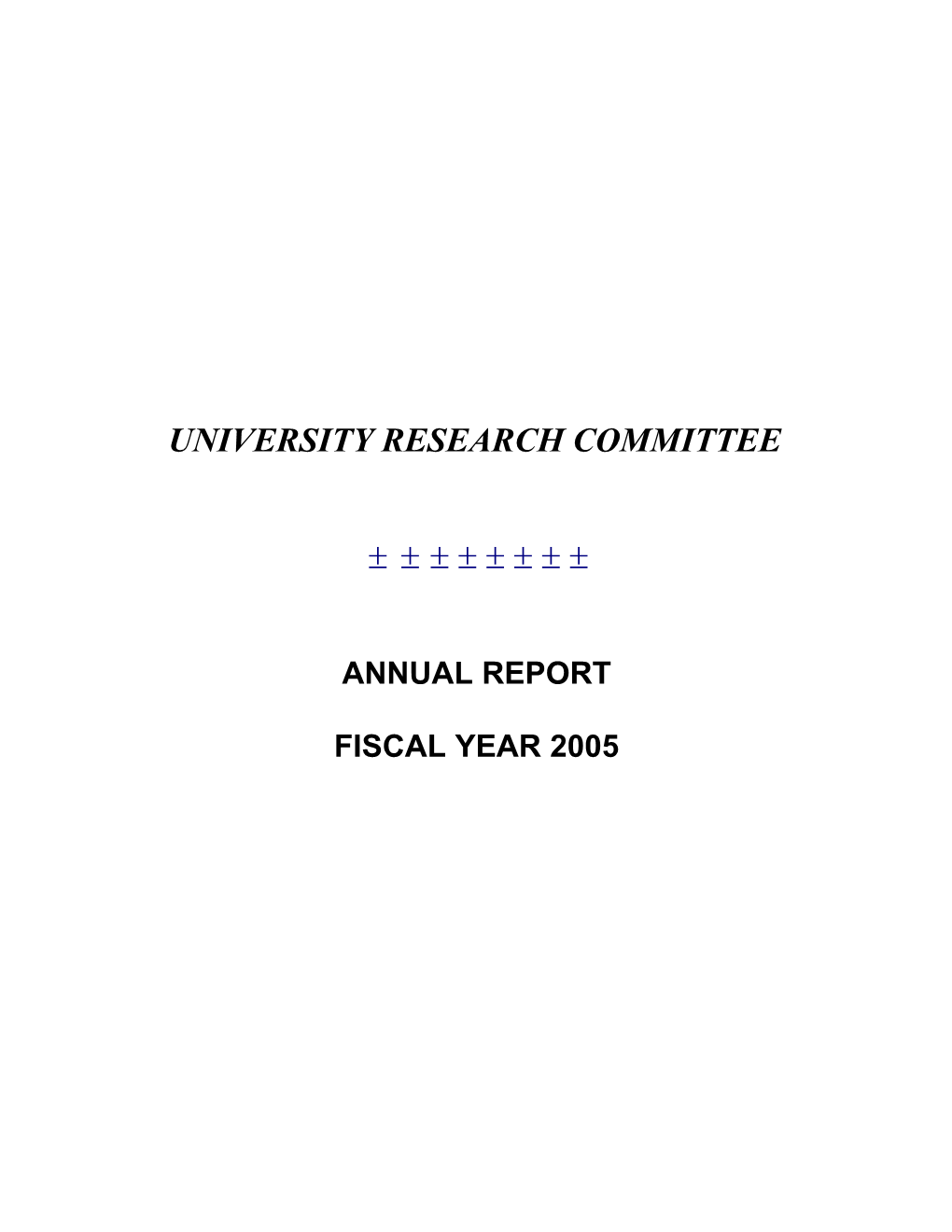 University Research Committee