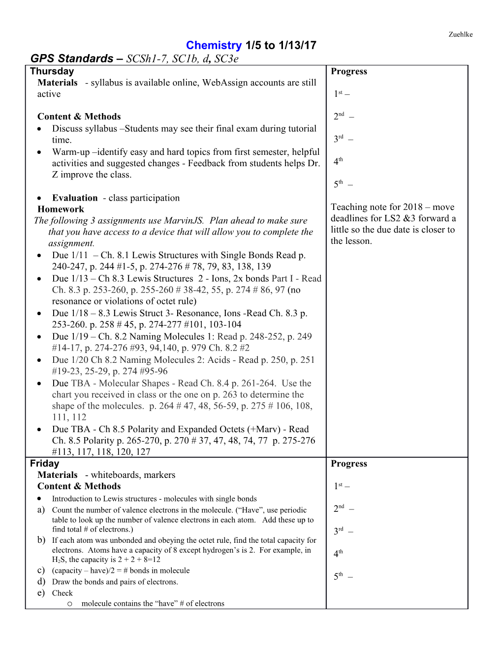 Chemistry Week of 8/29-9/2