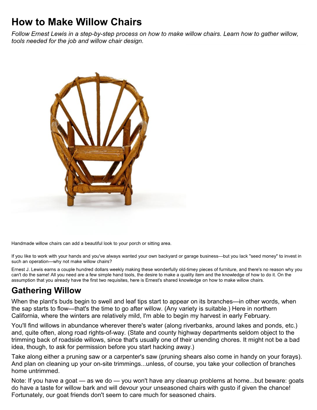 How to Make Willow Chairs