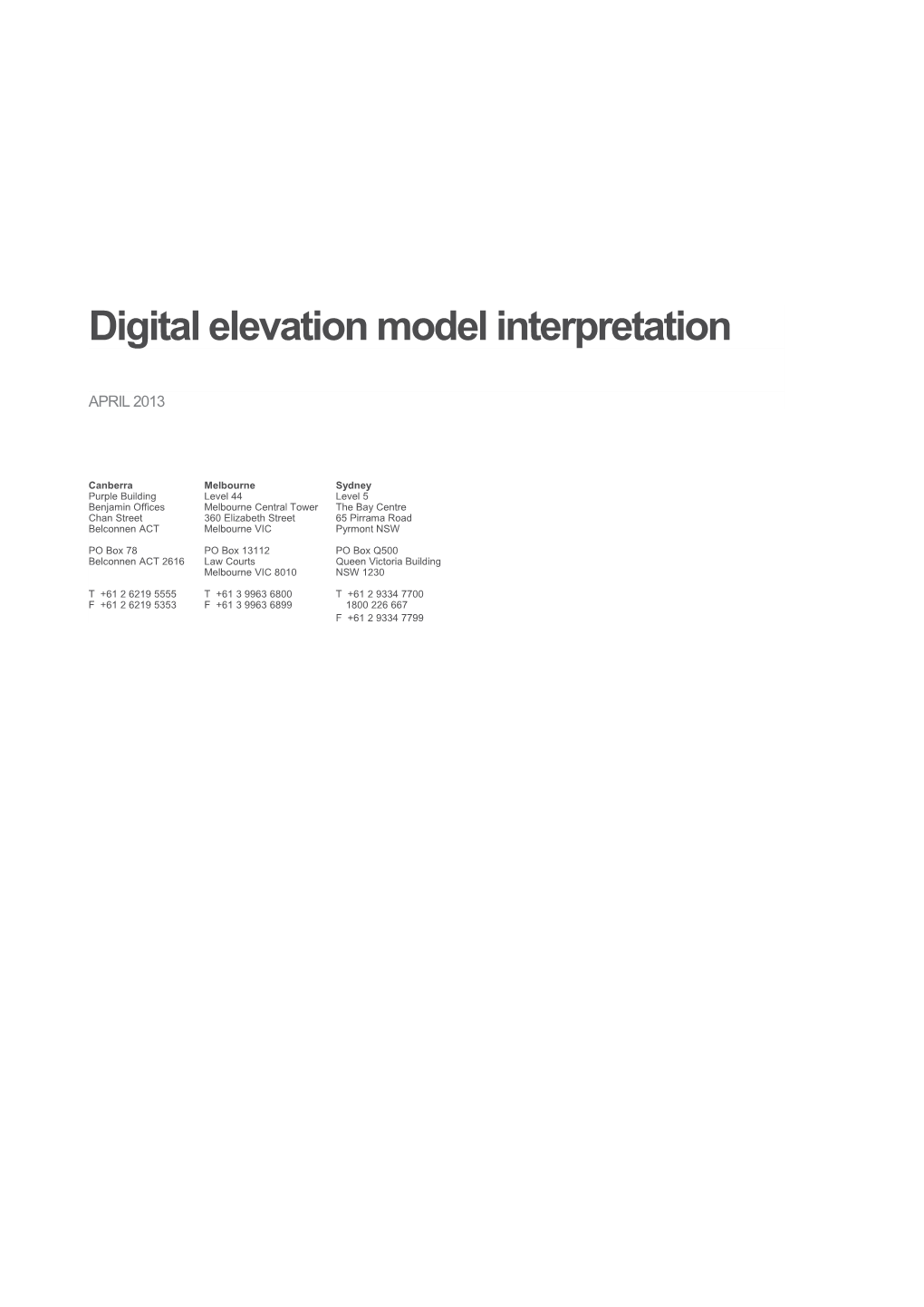 Digital Elevation Model Interpretation