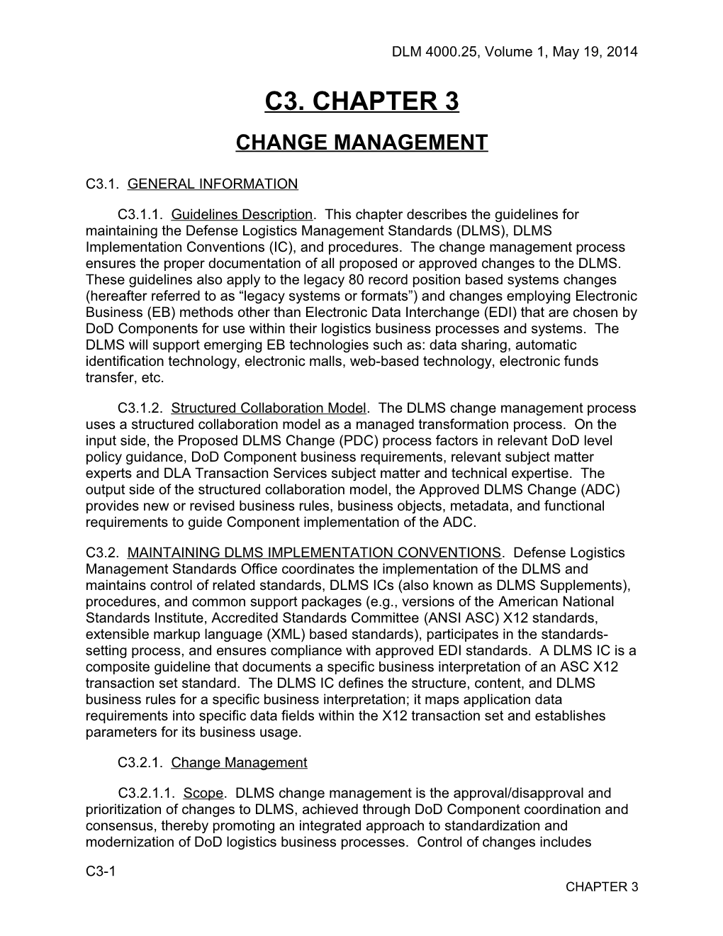 Chapter 3 - Change Management