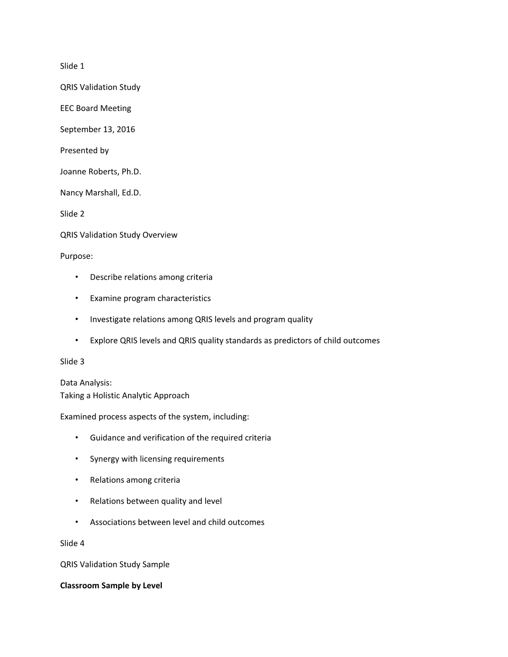 QRIS Validation Study