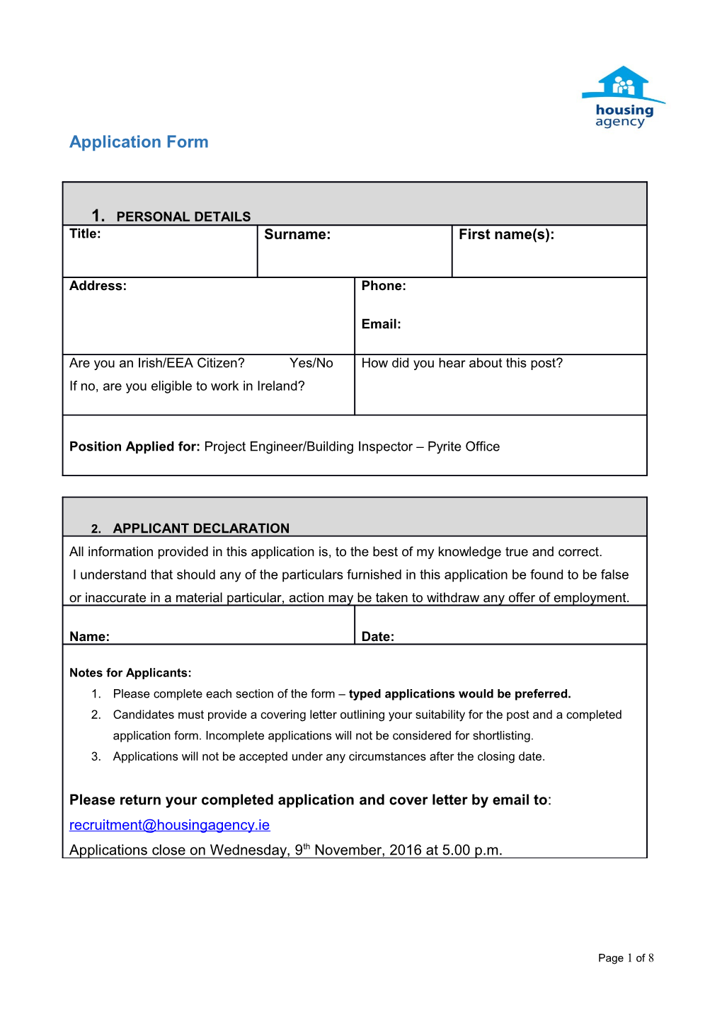 Job Application Form s17