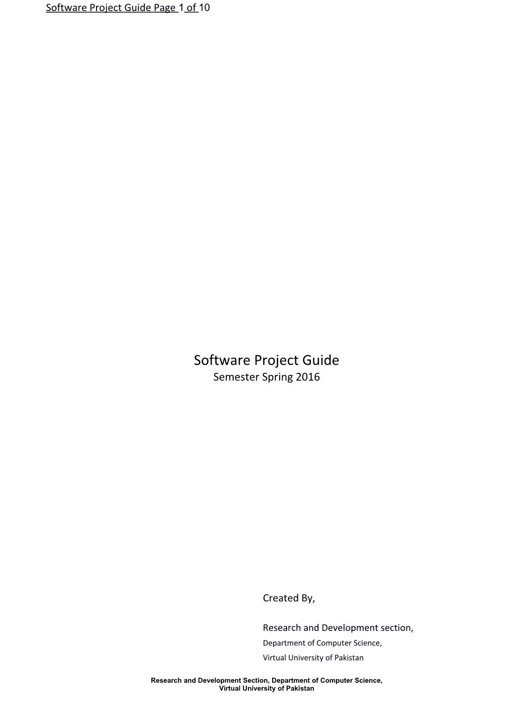 Software Project Guide Page 10 of 10 s1