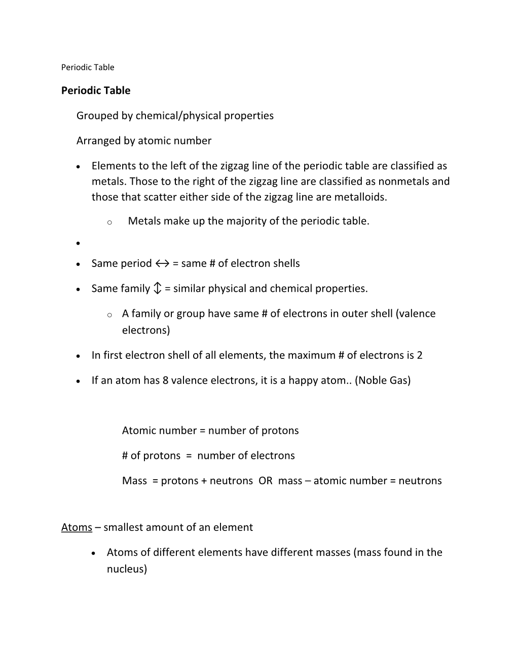 Grouped by Chemical/Physical Properties