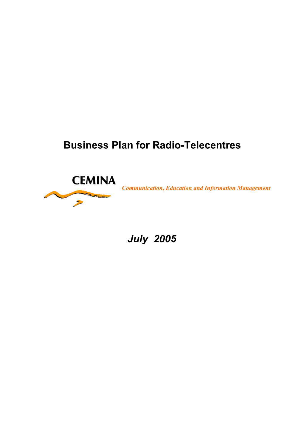 Business Plan for Radio-Telecentres