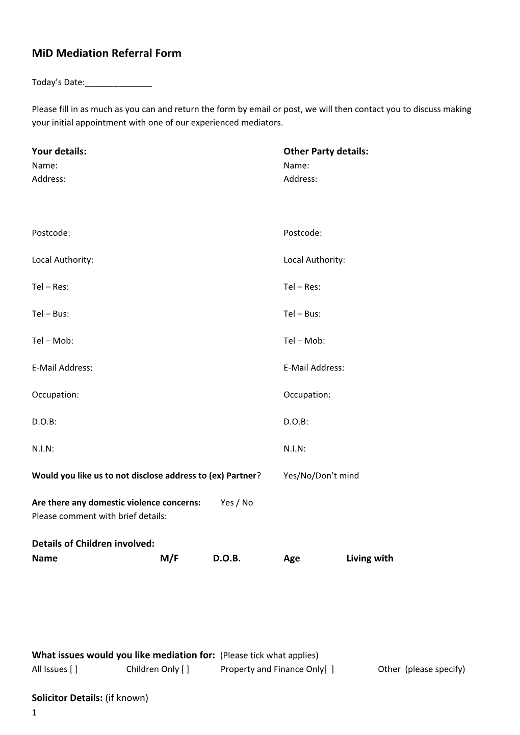 Mid Mediation Referral Form