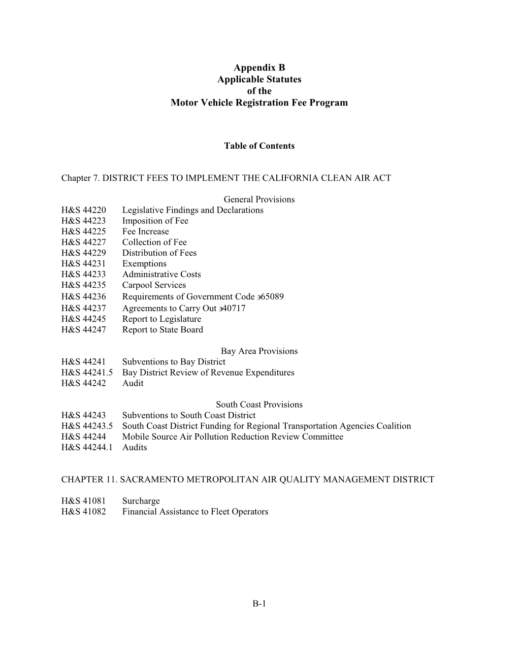 Motor Vehicle Registration Fee Program