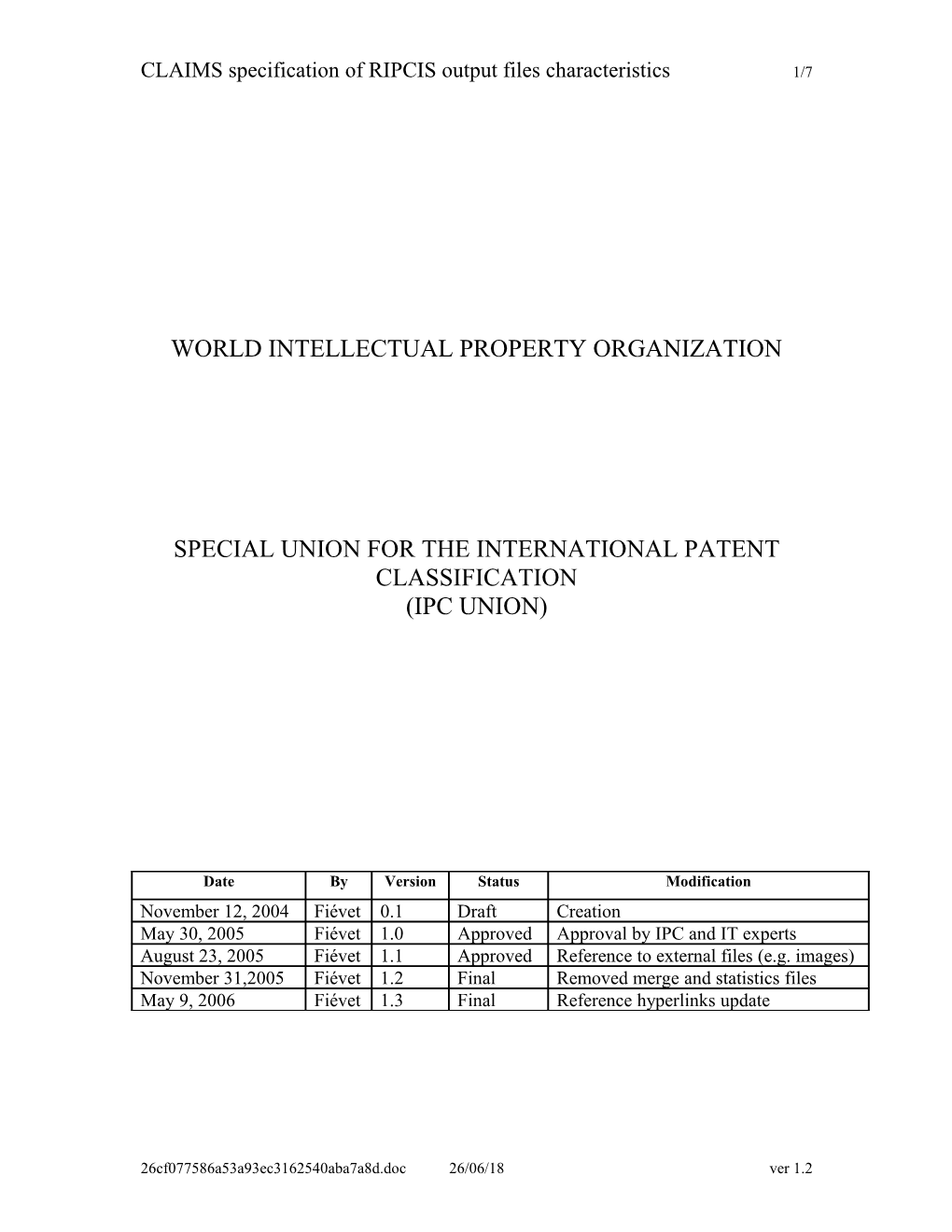 IPCR Output File Sepcs