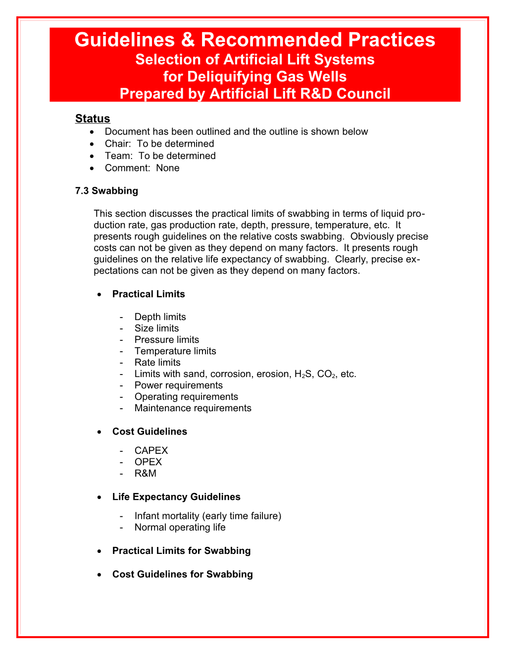 Selection of Artificial Lift Systems for Deliquifying Gas Wellspage 1