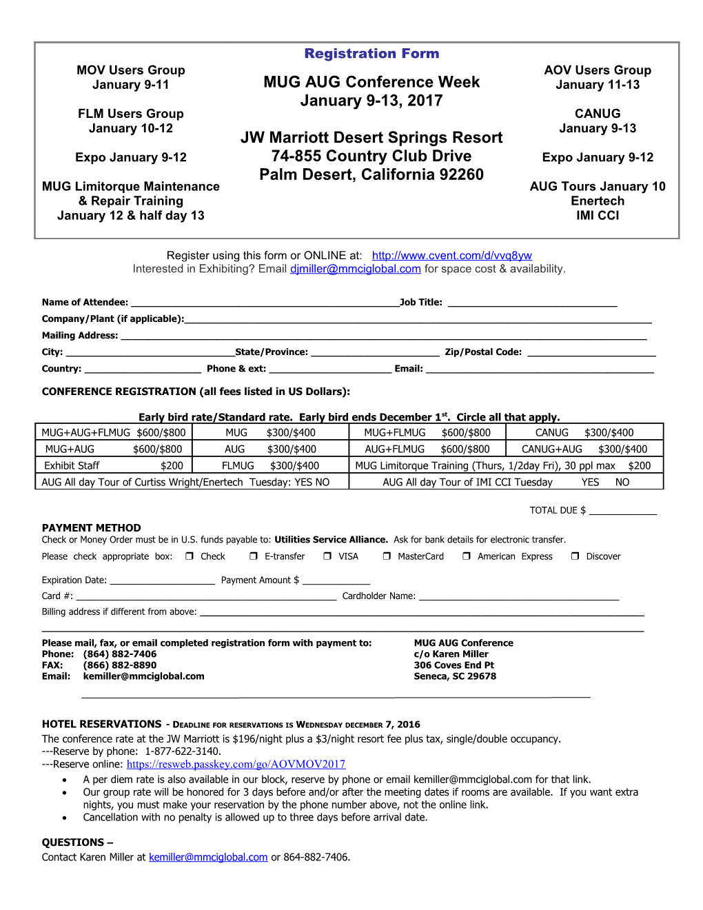 REGISTRATION FORM Sample