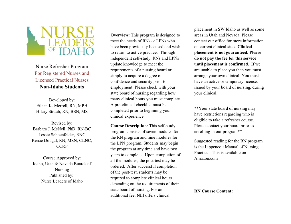 For Registered Nurses and Licensed Practical Nurses