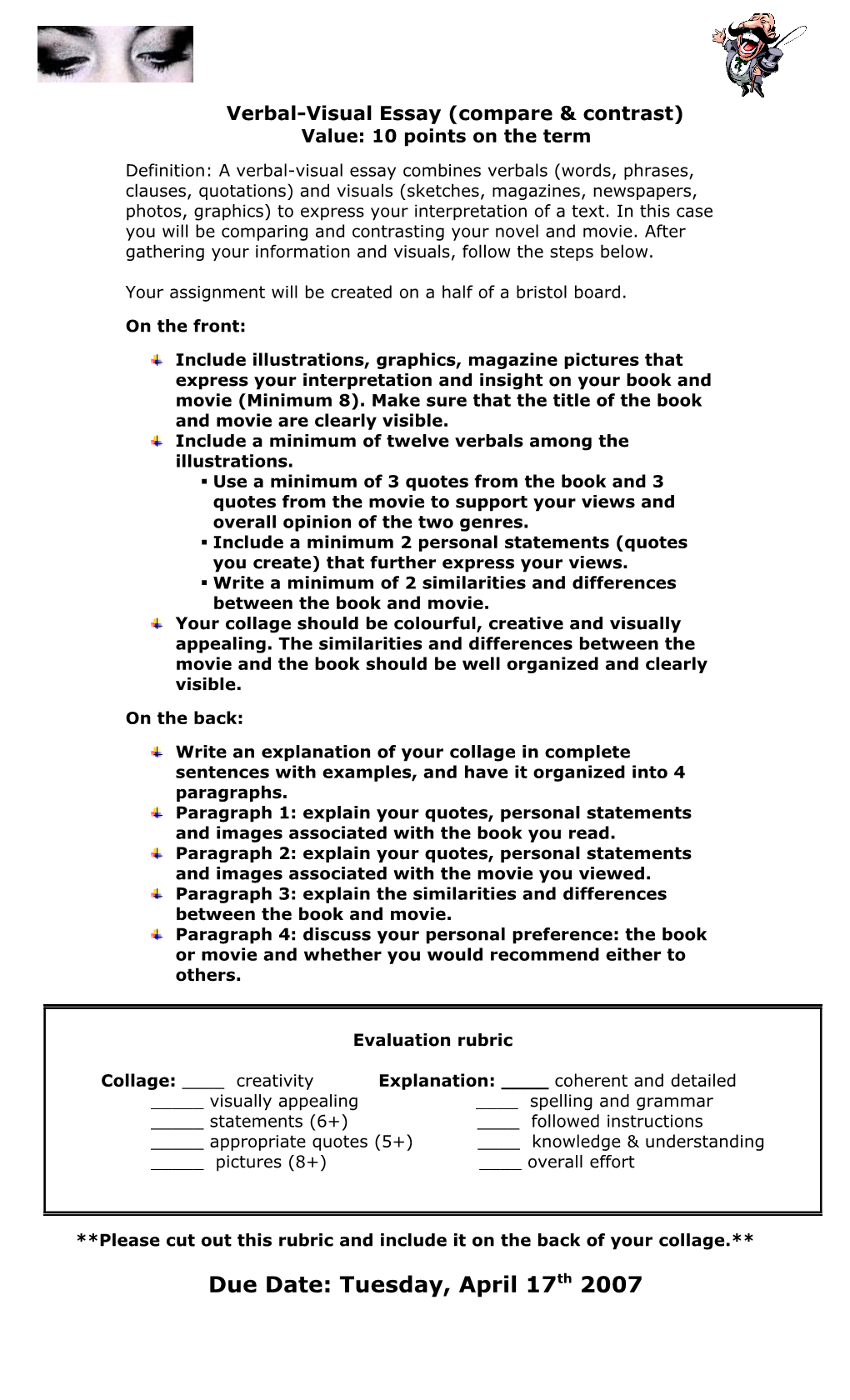 Visual Verbal Essay (Compare & Contrast)