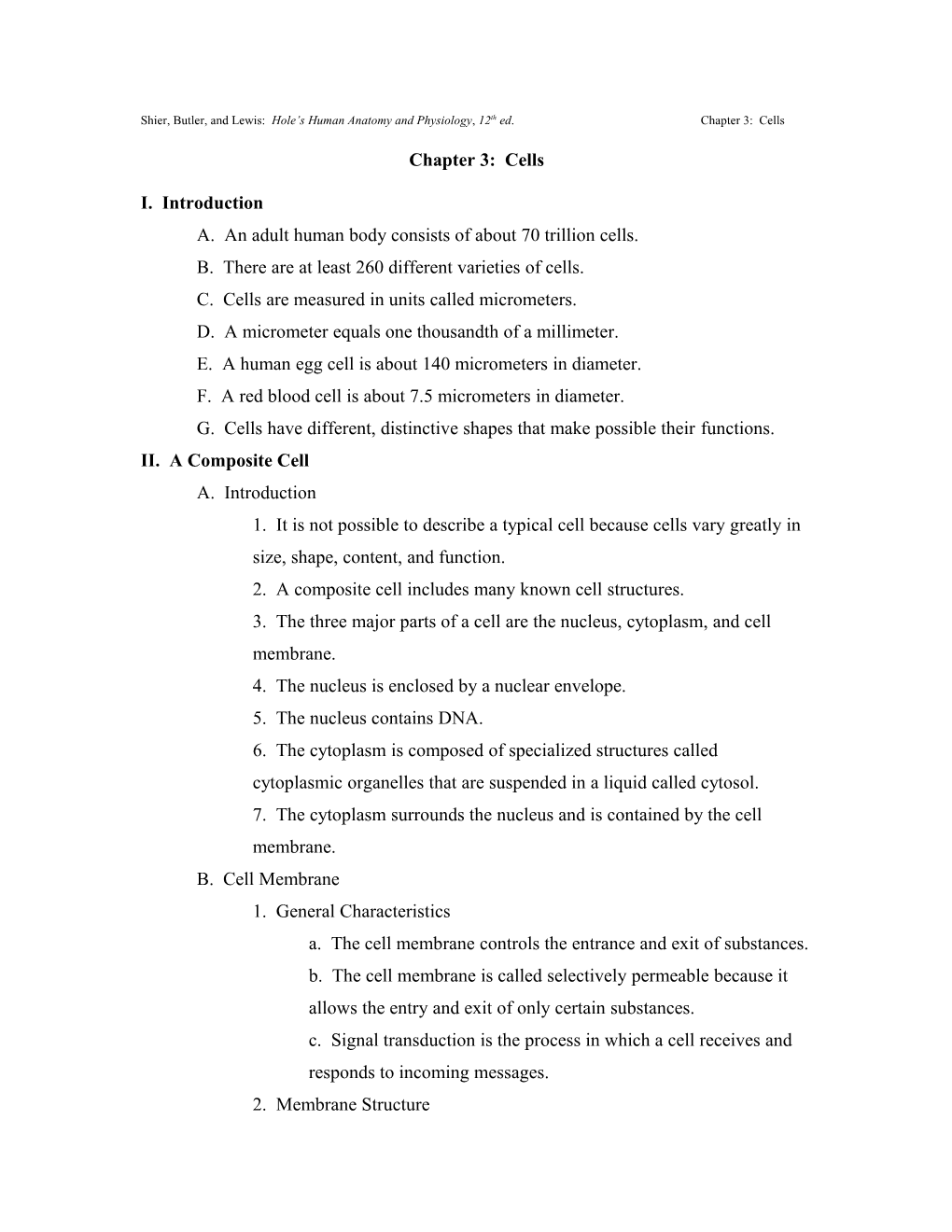 Shier, Butler, and Lewis: Hole S Human Anatomy and Physiology, 10Th Ed