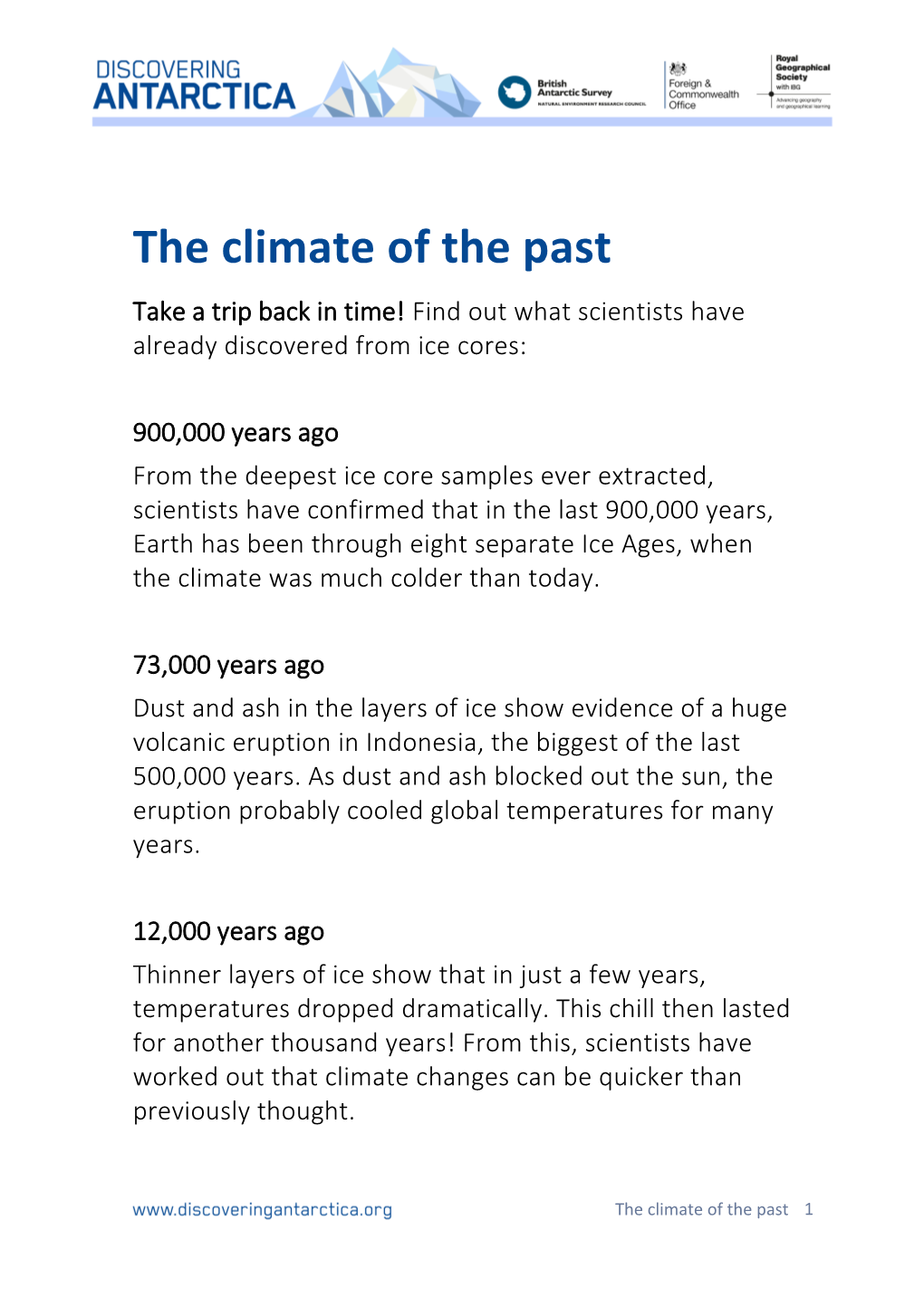 The Climate of the Past