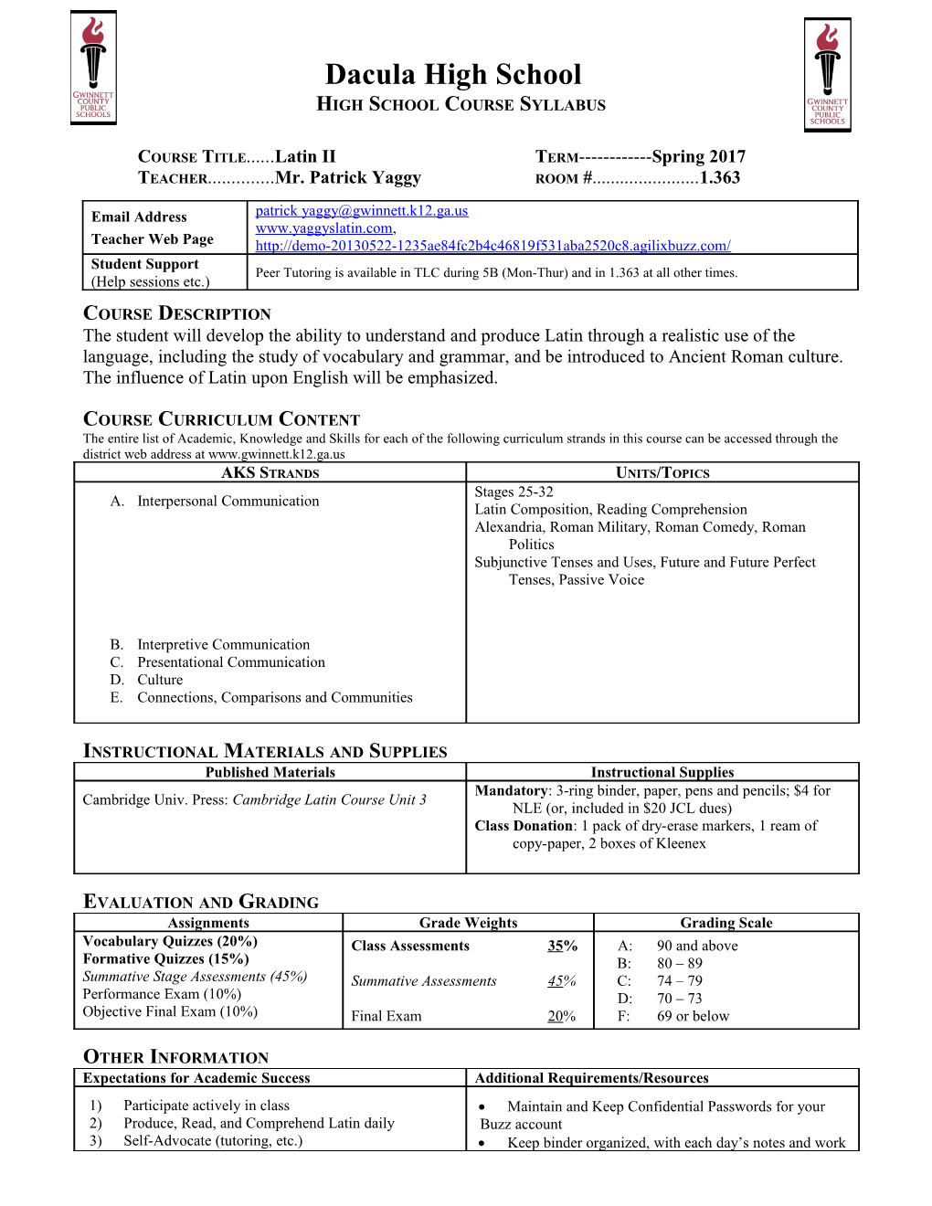 High School Course Syllabus s1