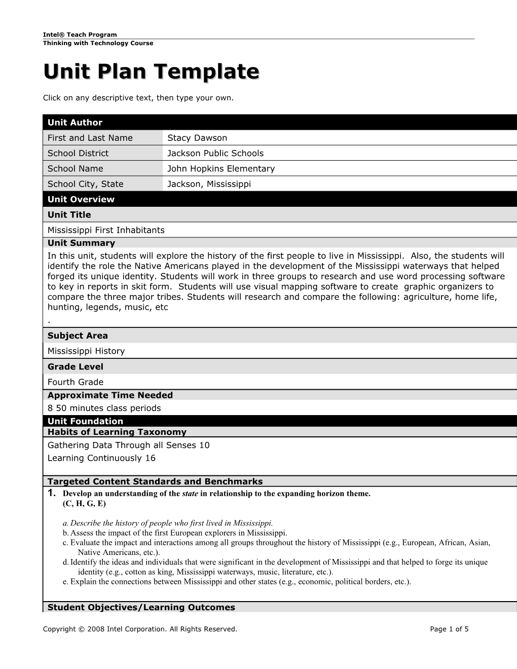 Unit Plan Template s31