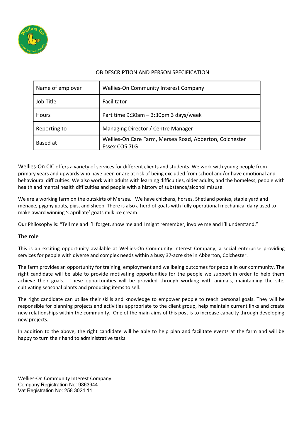 Job Description and Person Specification s15