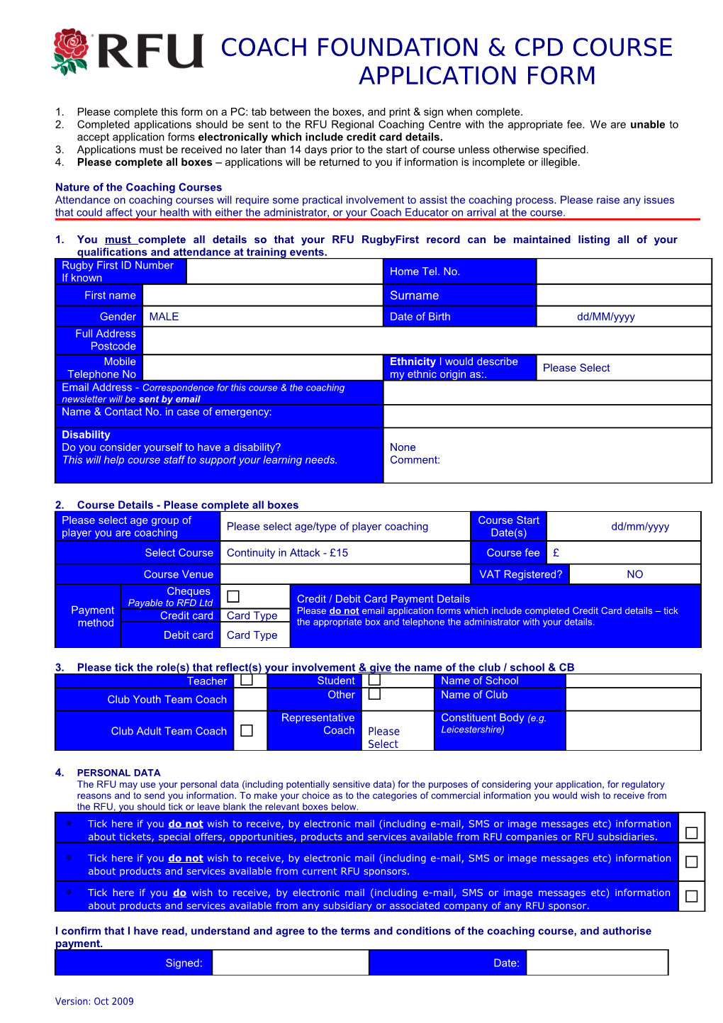 Rugby Union Coach Education Course