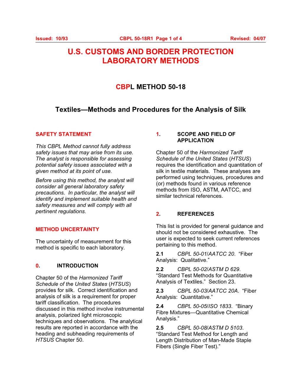 Issued: 10/93 CBPL 50-18R1 Page 3 of 5 Revised: 04/07