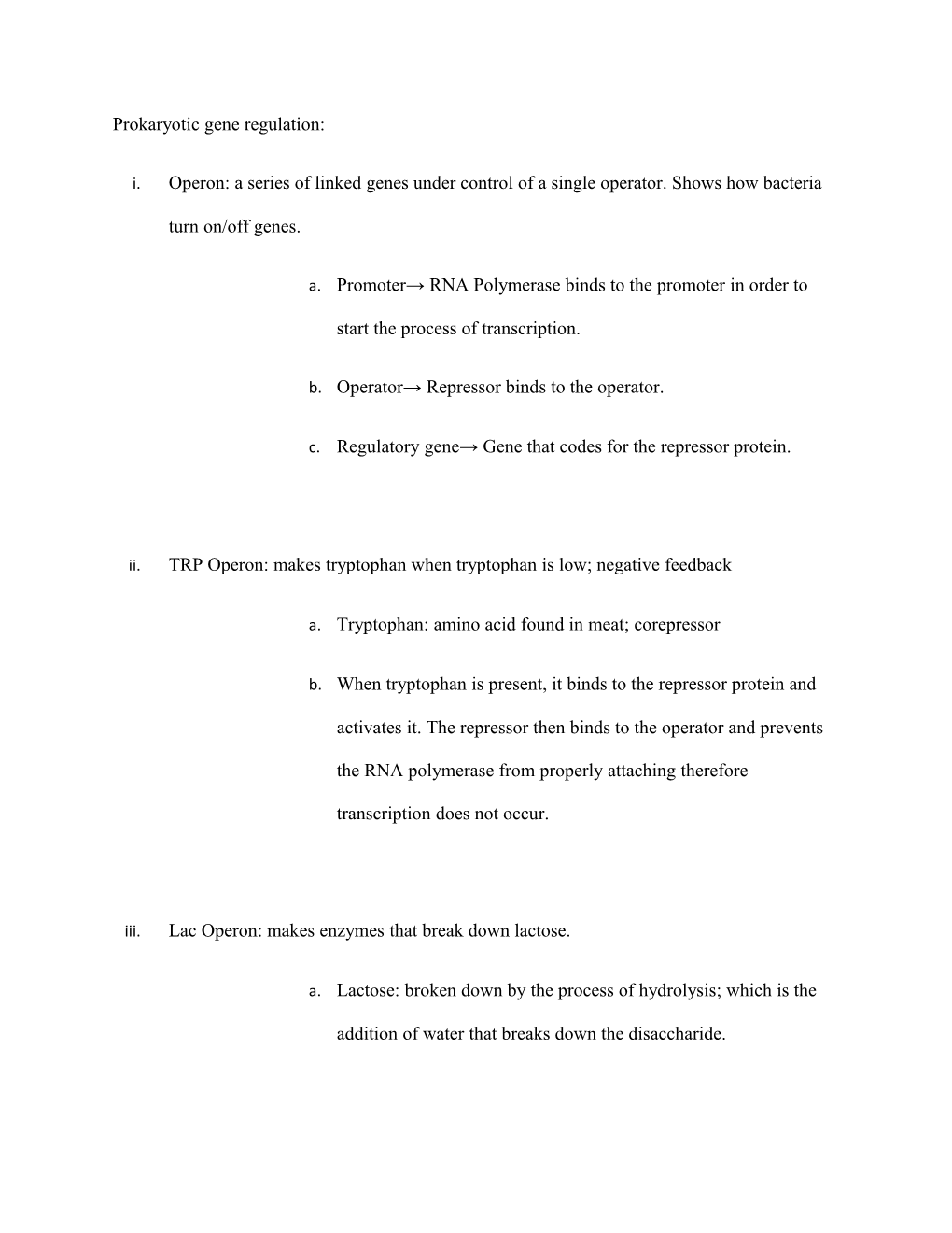 Prokaryotic Gene Regulation