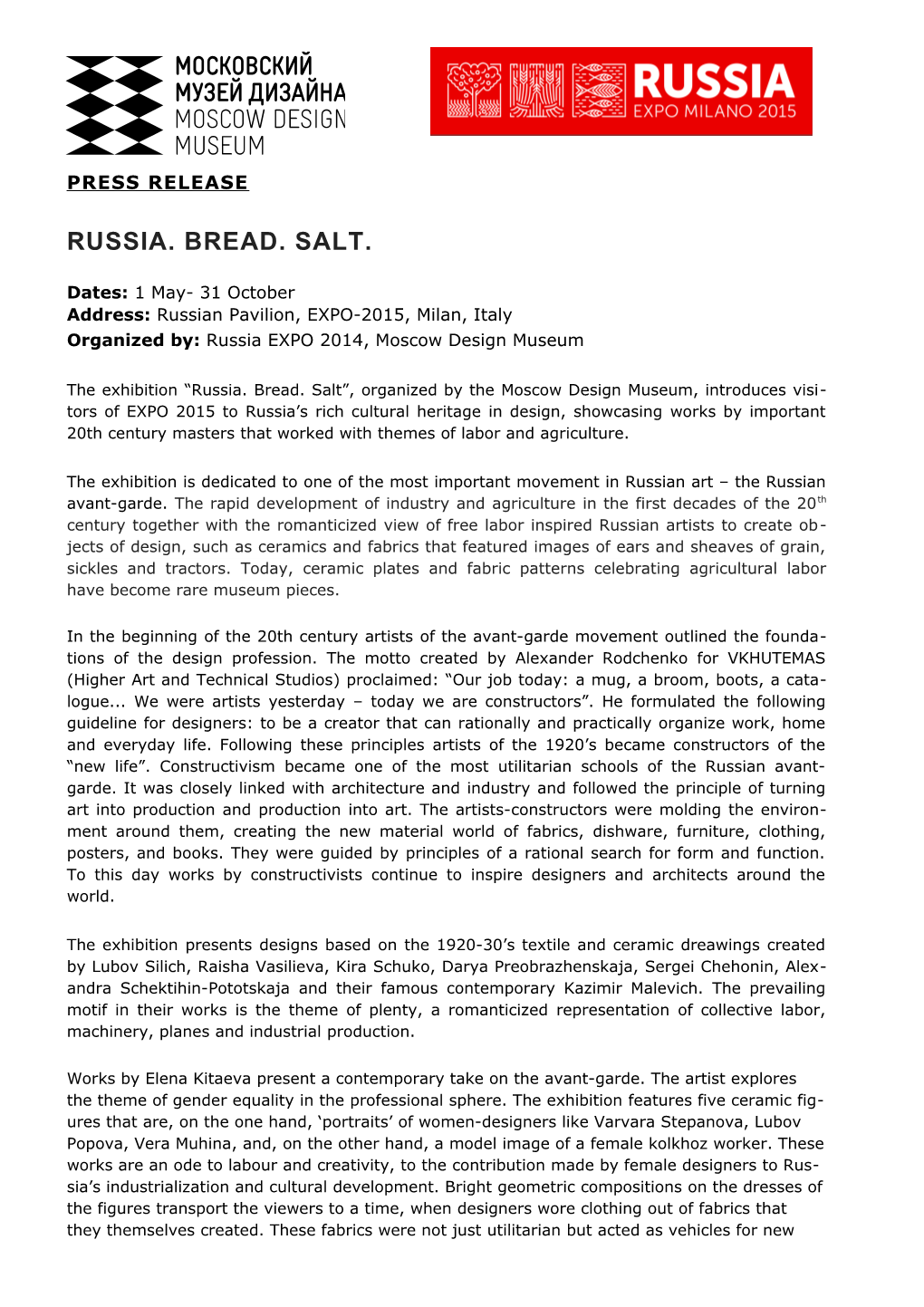 Russia. Bread. Salt