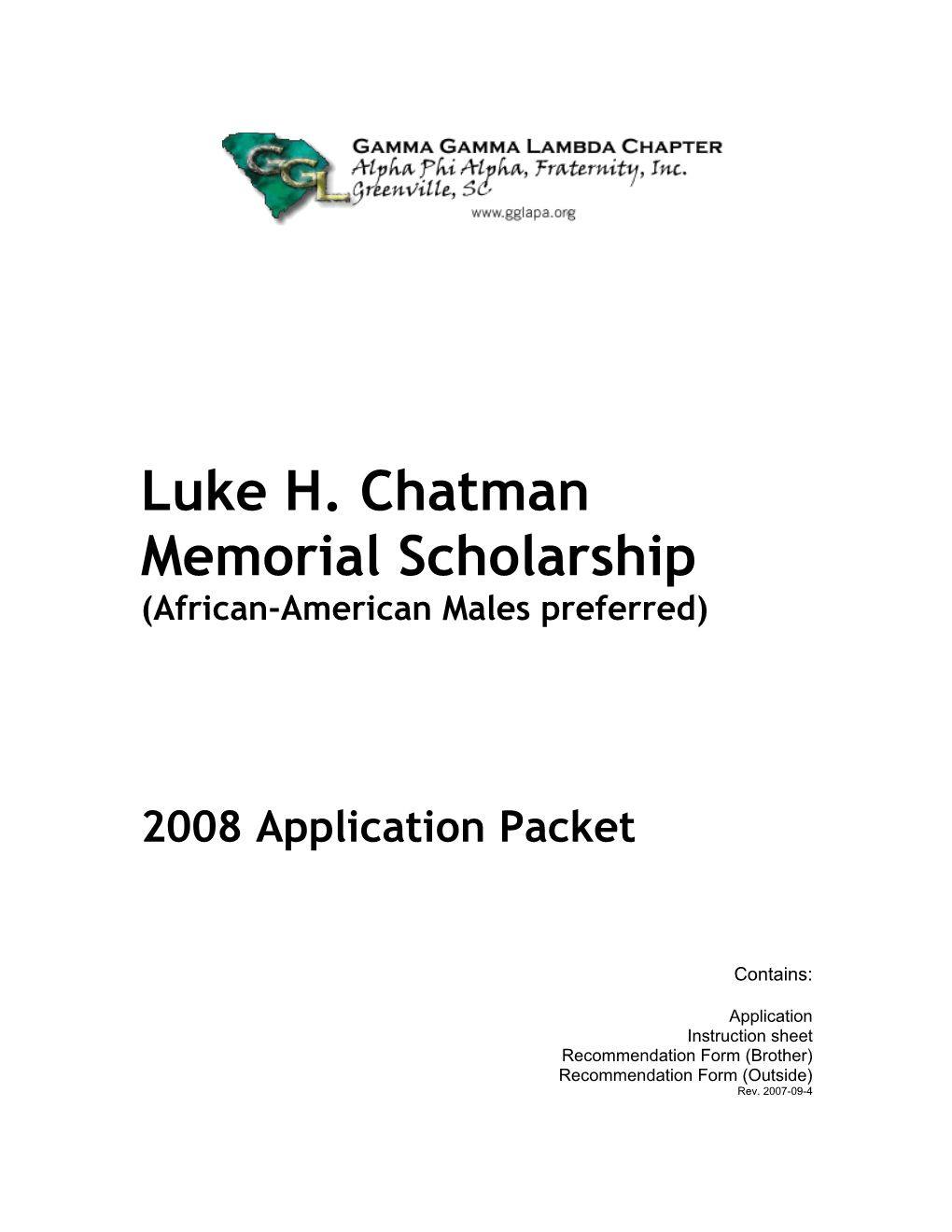 LHC Scholarship Application
