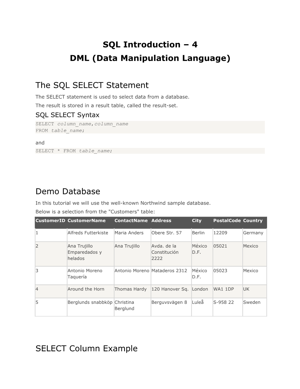 DML (Data Manipulation Language) s1