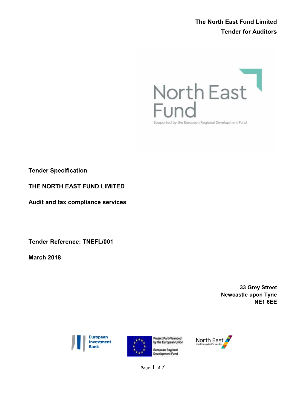Tender Specification Template