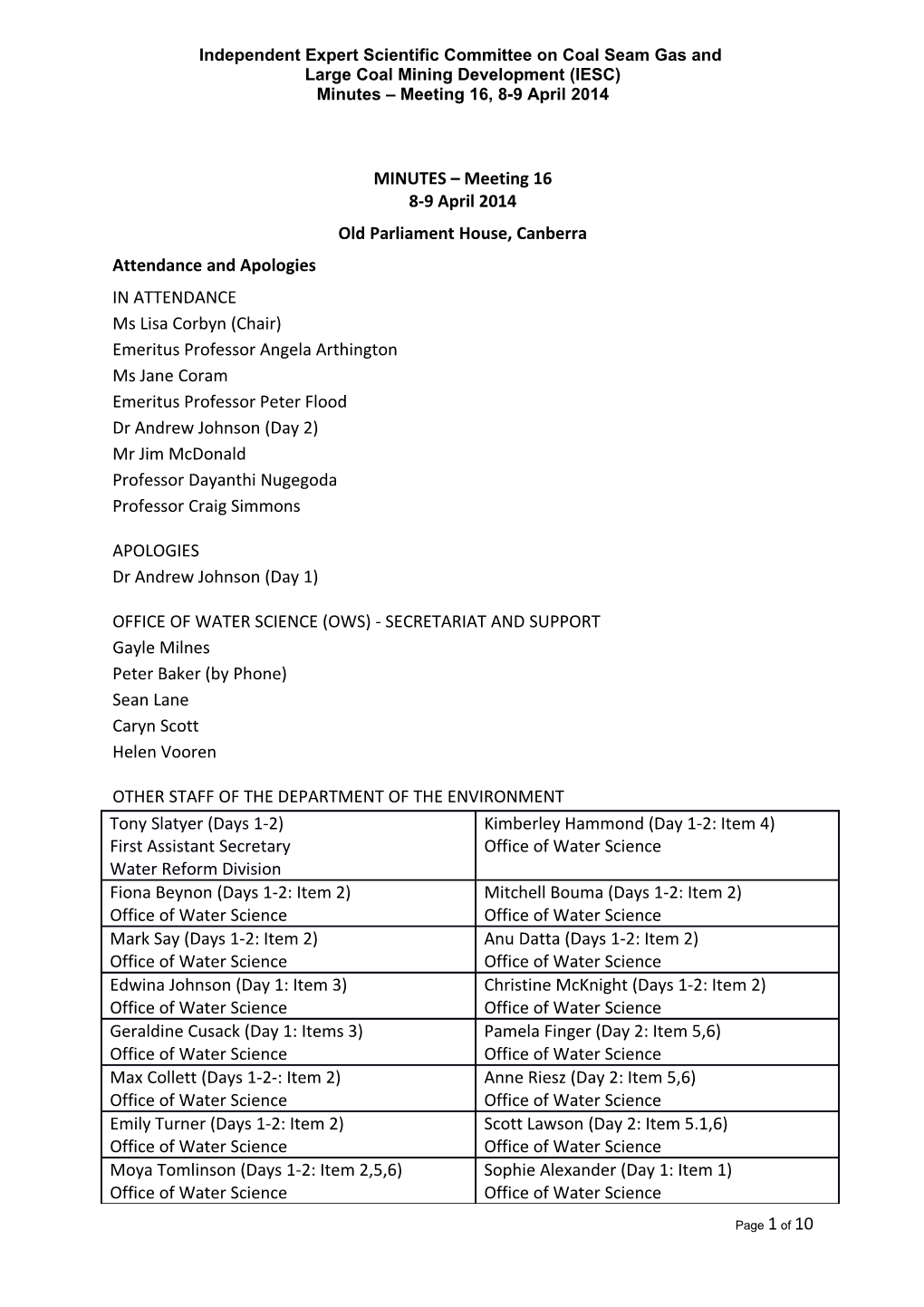 Independent Expert Scientific Committee on Coal Seam Gas and Large Coal Mining Development