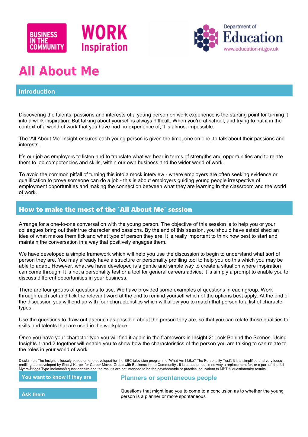 How to Make the Most of the All About Me Session