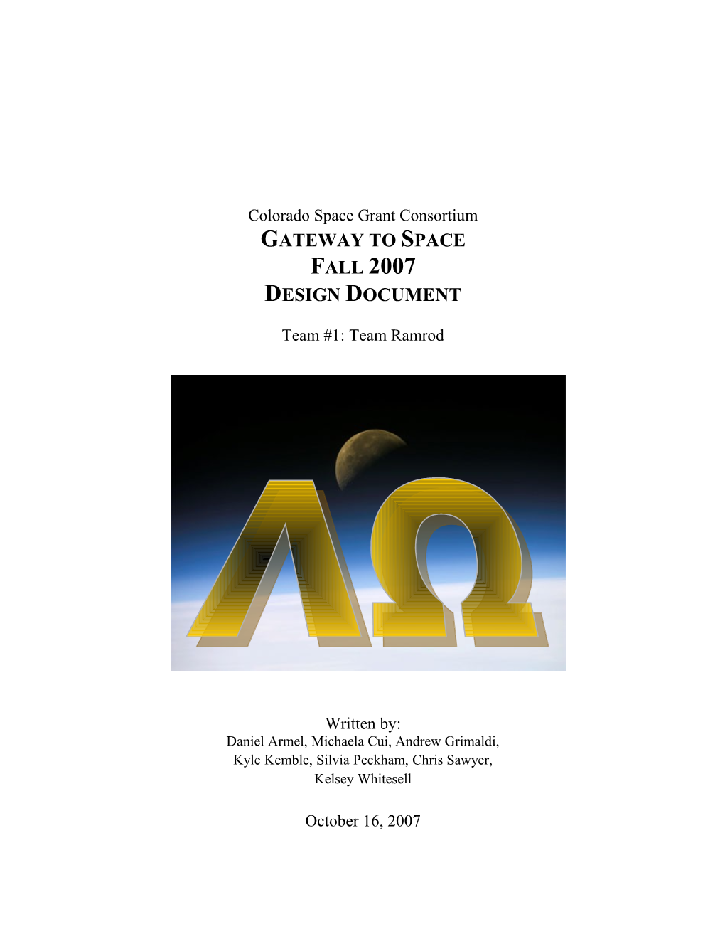 Gateway to Space ASEN/ASTR 2500