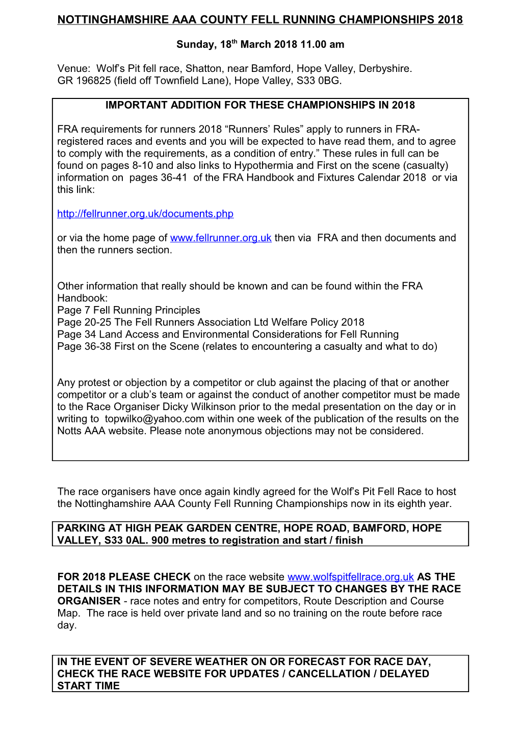 Nottinghamshire Aaa County Fell Running Championships 2011