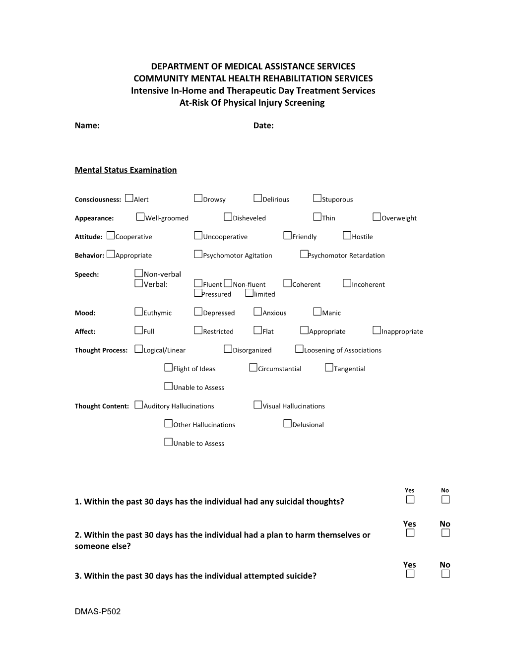 Mental Status Examination