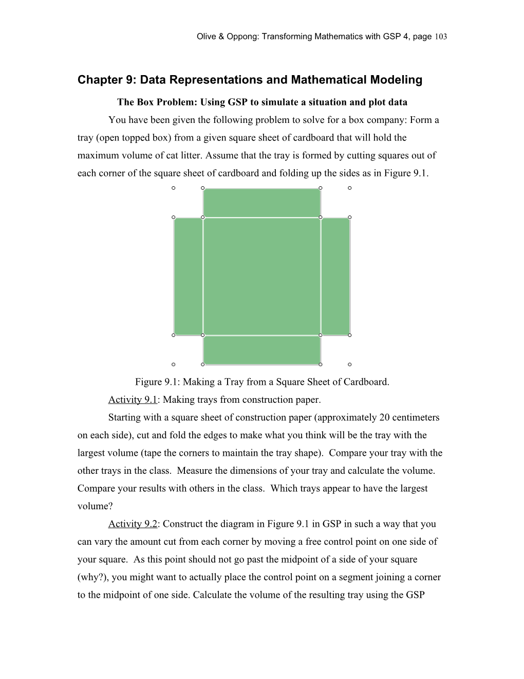 Chapter 8: Data Representations and Mathematical Modeling