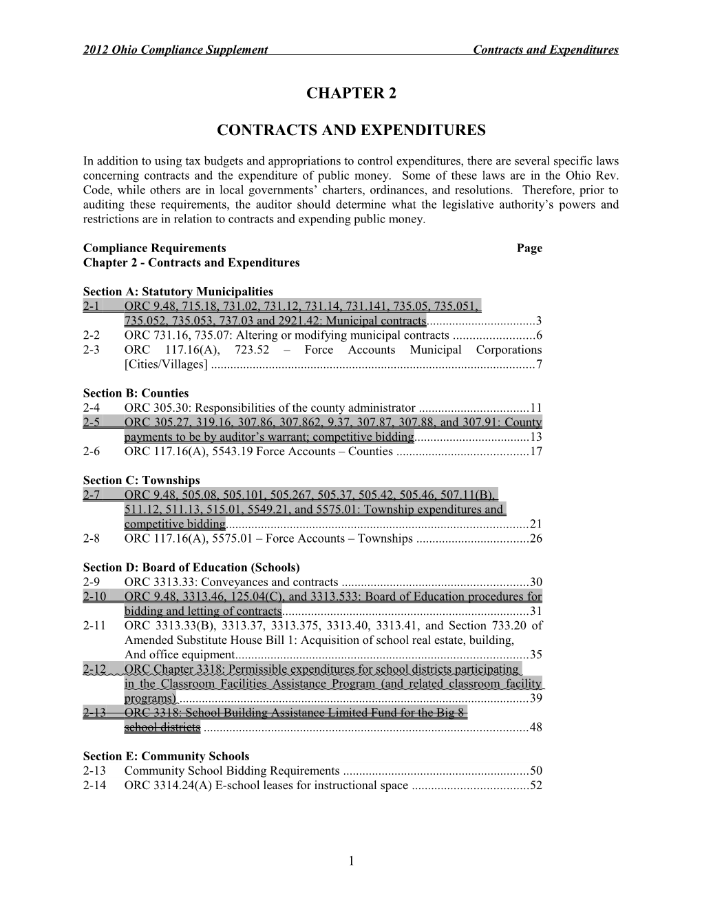 2012 Ohio Compliance Supplementcontracts and Expenditures