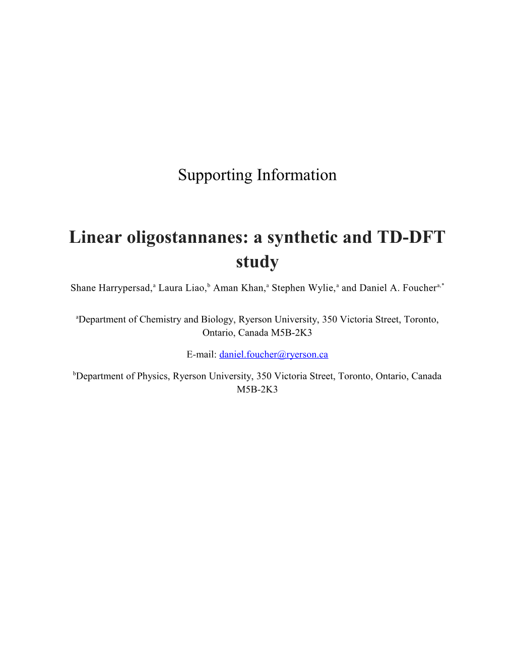 Linear Oligostannanes: a Synthetic and TD-DFT Study