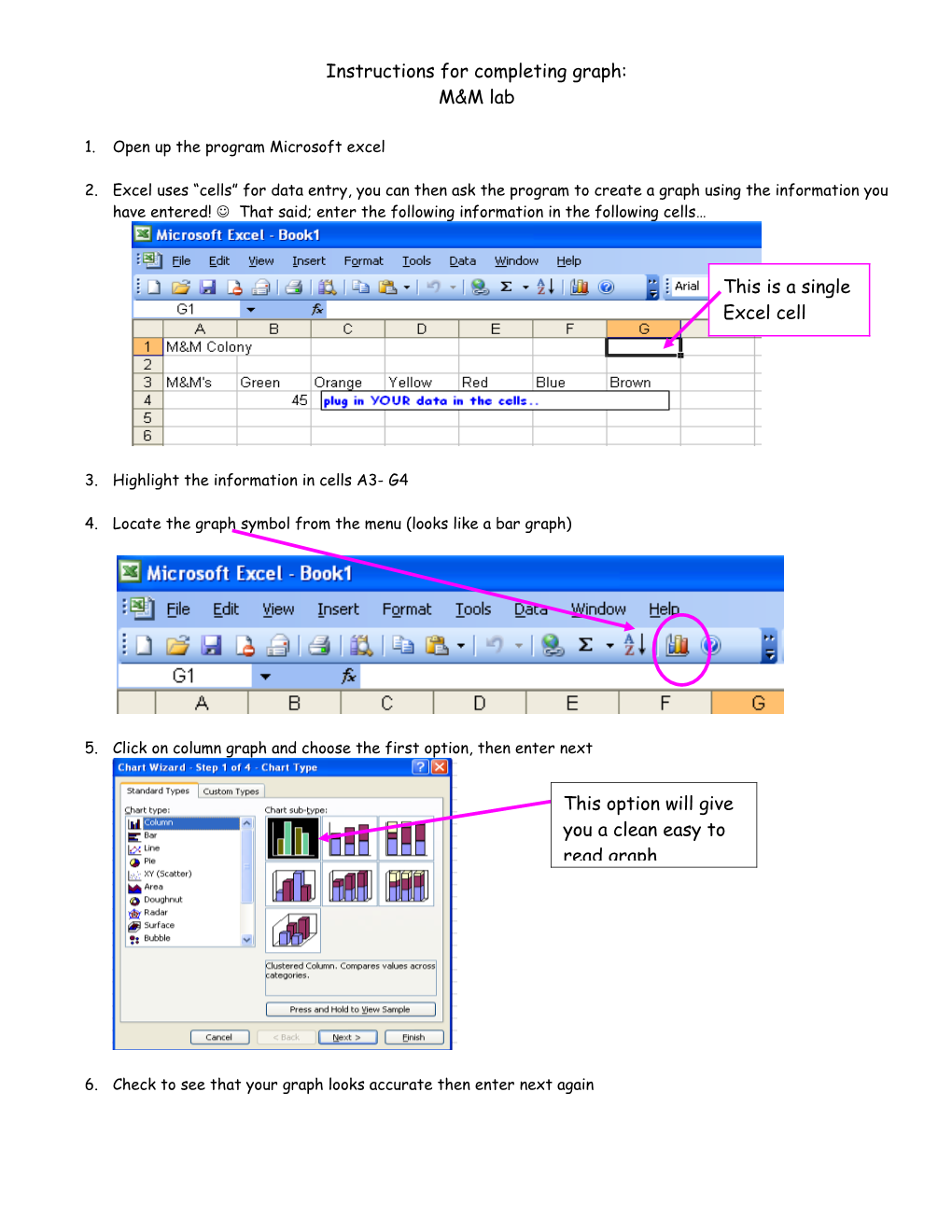 Instructions for Completing Graph