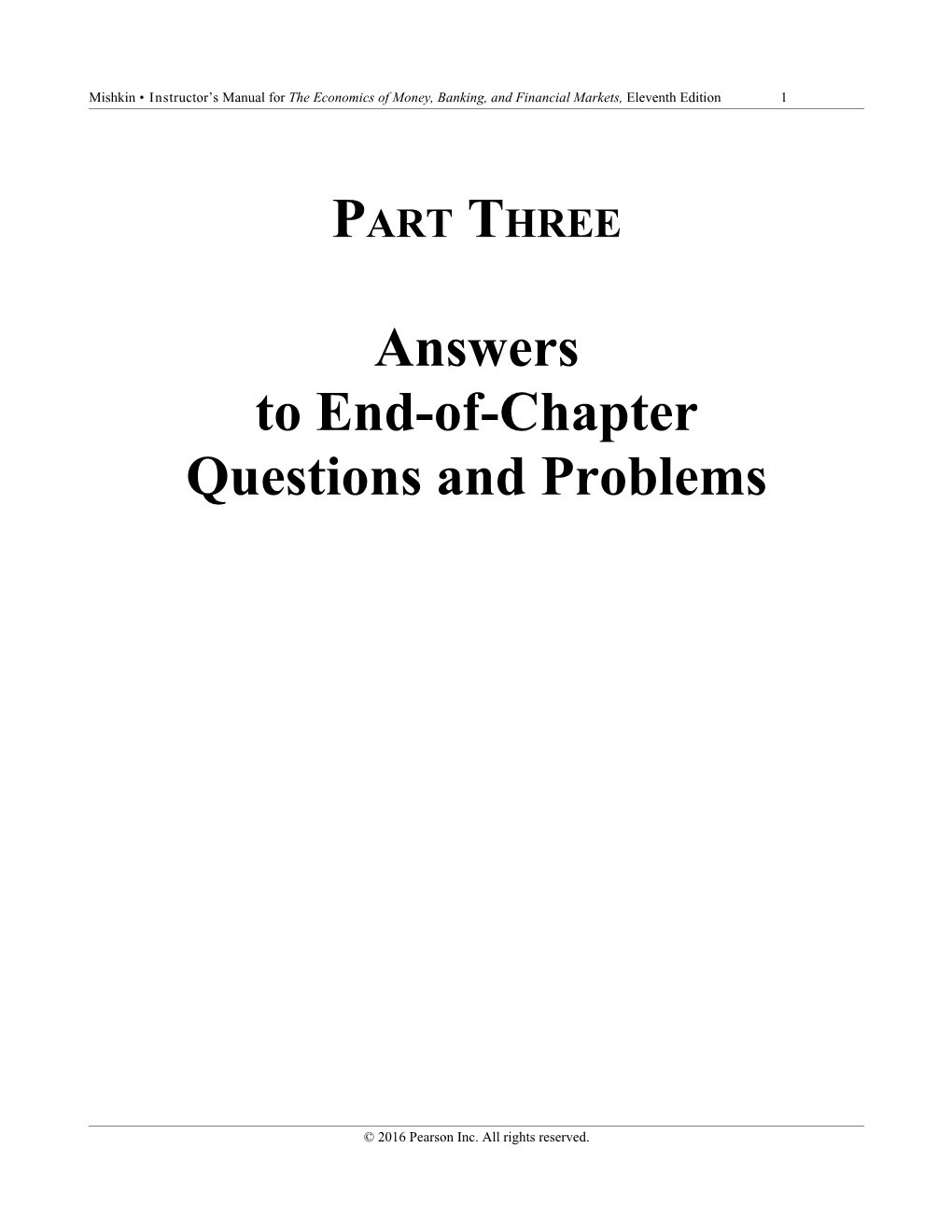 Part Three Answers to End-Of-Chapter Questions and Problems