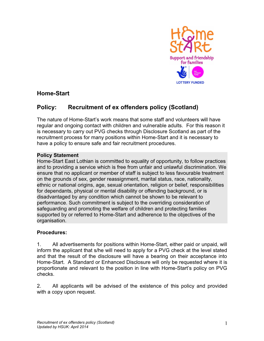 Policy:Recruitment of Ex Offenderspolicy (Scotland)